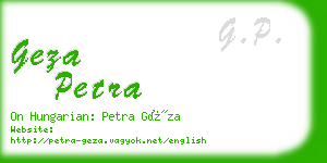 geza petra business card